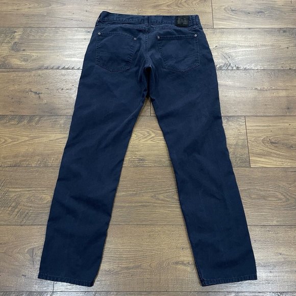 Born Fly Pants Mens 32 Straight Chino Button Fly 5 Pocket Streetwear Blue - Picture 7 of 14
